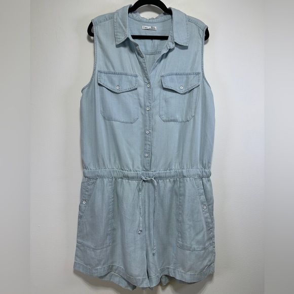 DEX | Tencel Sleeveless Short Utility Romper | Size XL - Picture 1 of 6